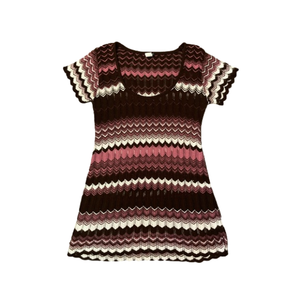 MAURICES Maroon and Cream Knit Shirt/Tunic